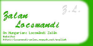zalan locsmandi business card